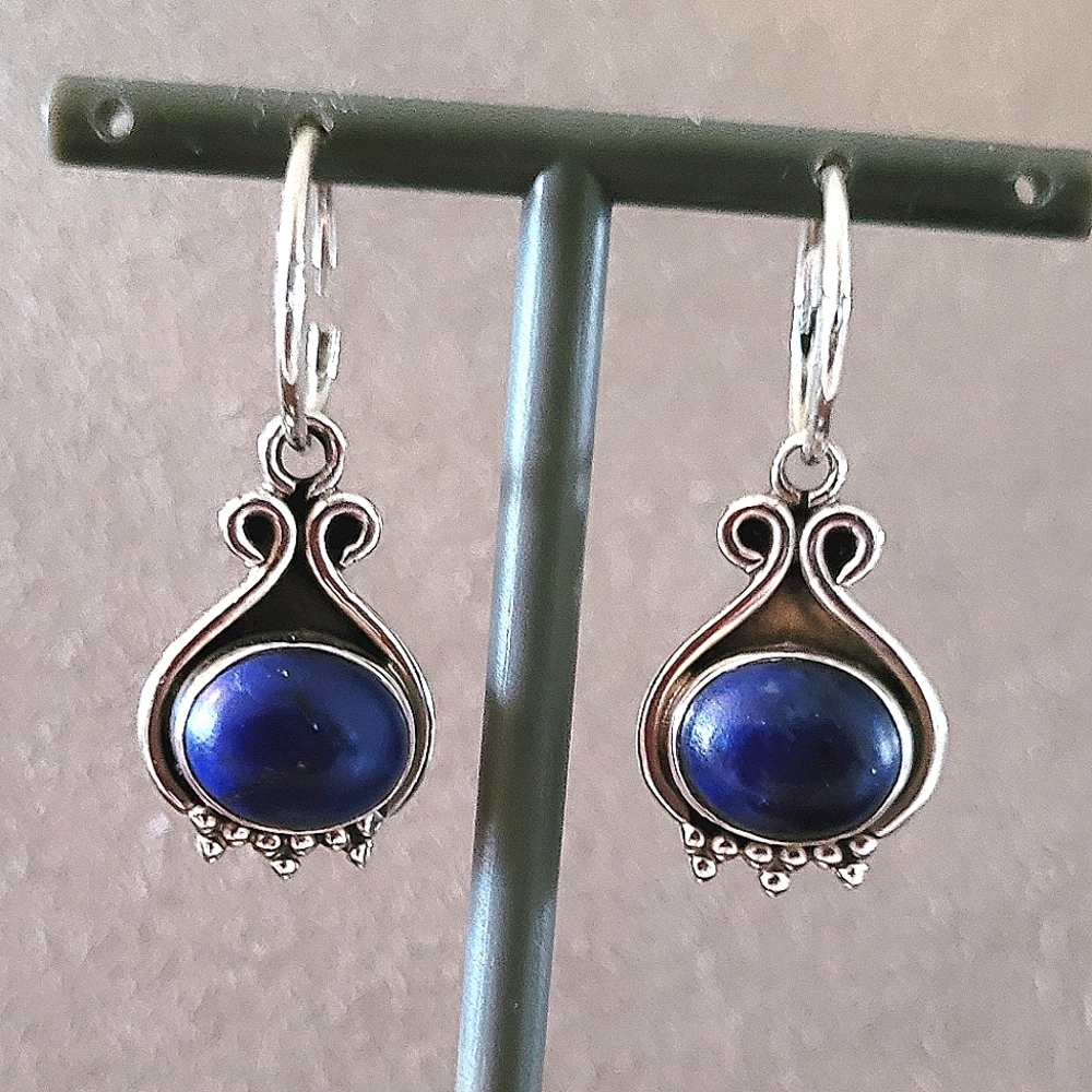 Lapis & silver earrings